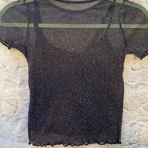 Glitter mesh Hollister top!